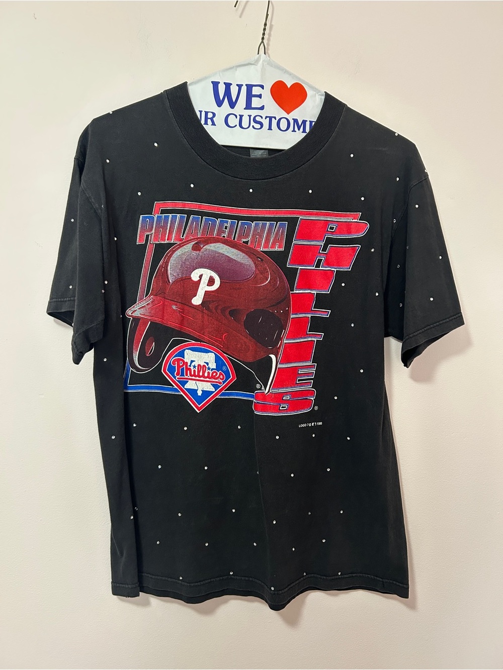 Vintage Phillies Tee with Crystal Detailing
